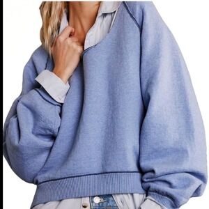We The Free Midnight‎ Pullover Medium  Oversized layered boho campcore cabincore